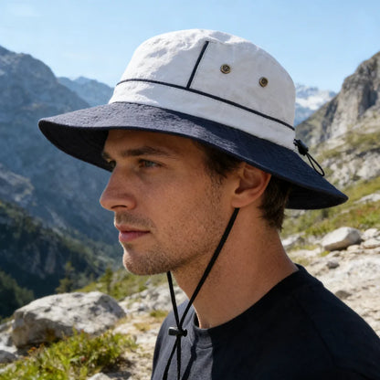 Color-Blocked Wide-Brimmed Sun Hat