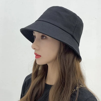 Fashion Bucket Hats Solid Panama Sunscreen Fisherman Cap Outdoor Beach Sun Cap Hat For Women Men