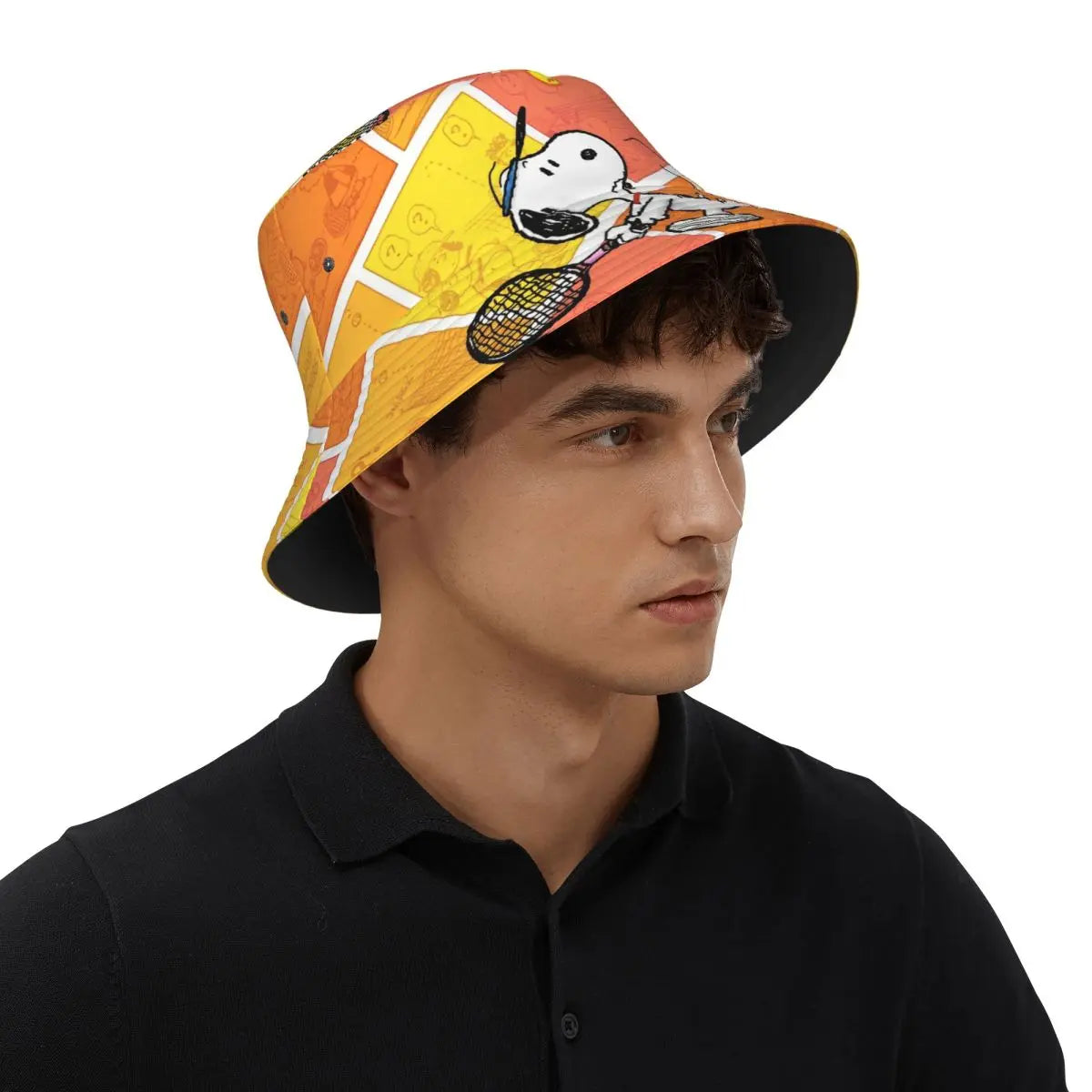 Women Men Bucket Hat Snoopys Play Tennis Summer Beach Hatwear Lightweight