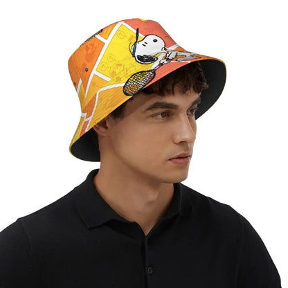 Women Men Bucket Hat Snoopys Play Tennis Summer Beach Hatwear Lightweight