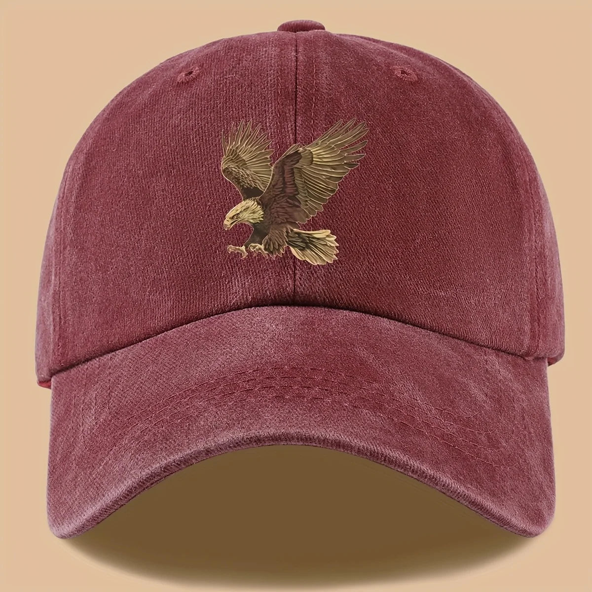 Eagle Print Baseball Cap, Adjustable For Both Men And Women