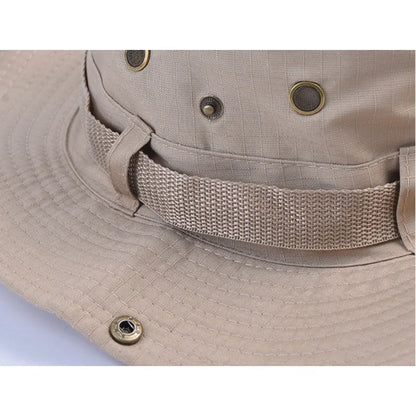 Summer Men Bucket Hat Outdoor UV Protection Wide Brim Panama Safari Hunting Hiking Hat