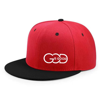 Unisex Adjustable Baseball Cap Street Flat Brim Hat Printed God Is Good Casual Headwear Men And Women