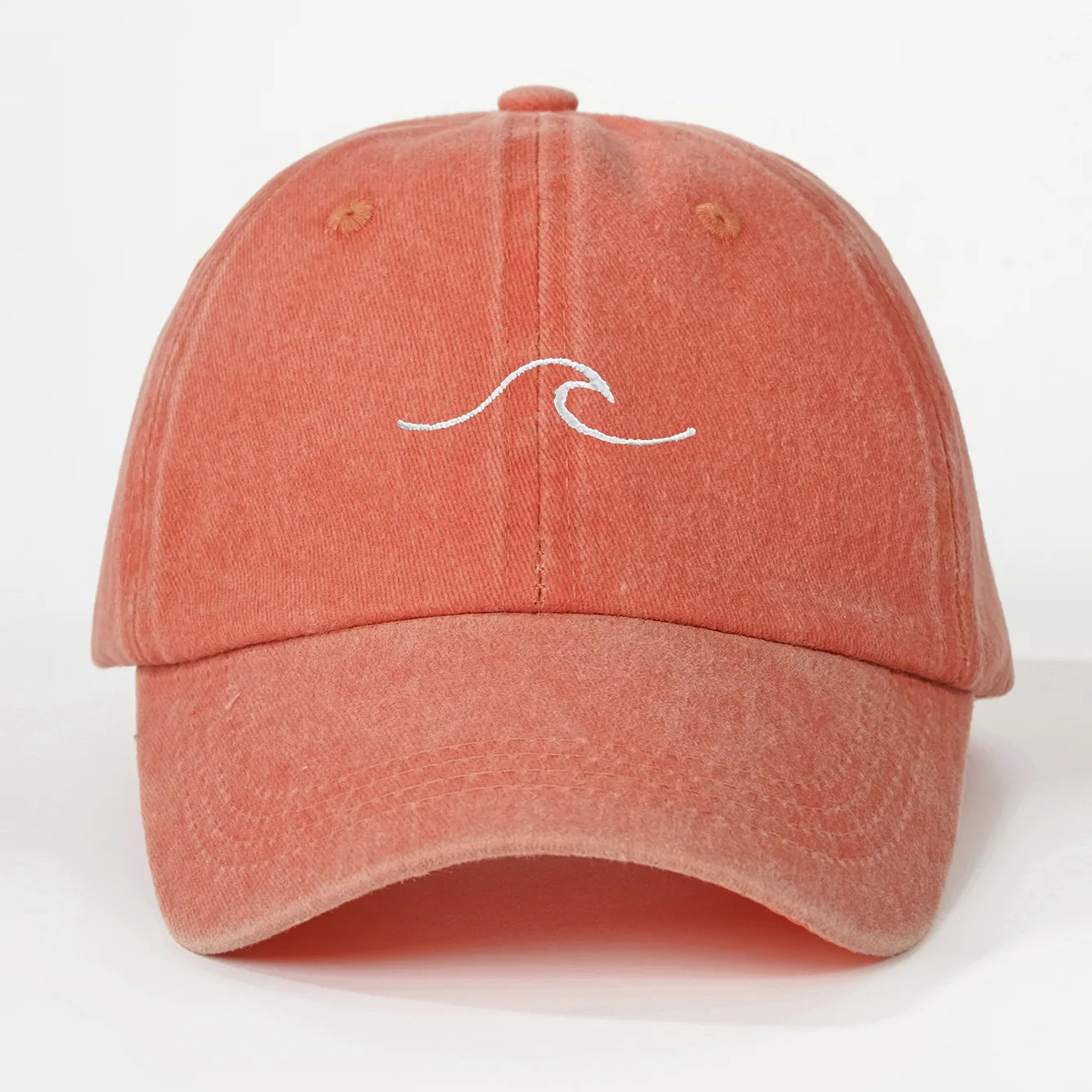 Simple Wave Ripple Embroidery Baseball Cap