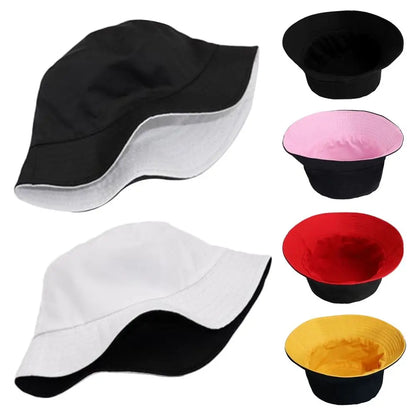 Foldable Double-Sided Bucket Hat Summer Sun Hat Visor Fisherman Cap