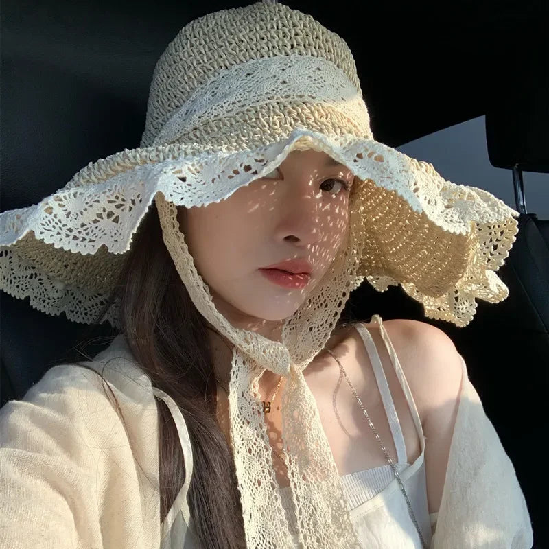 Women Big Head Size Summer Visors Hat