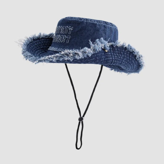 Summer New Letter Tassel Denim Women Sun Hat