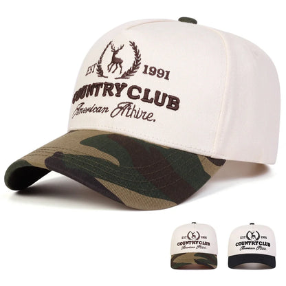 Unisex Country Club Letter Embroidery Baseball Caps Spring Autumn