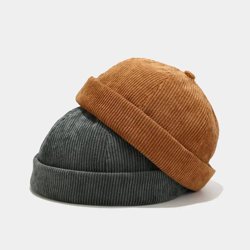New Corduroy Brimless Cap For Men Women Adjustable