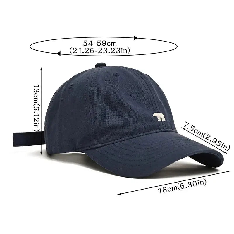 Cartoon Polar Bear Embroidery Baseball Cap For Women Men
