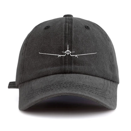Airplane Print Washed Baseball Cap For Adults