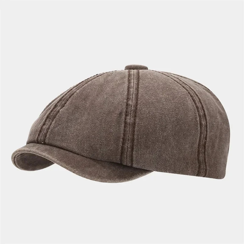 Four Seasons Cotton Solid Newsboy Caps Octagonal Cap