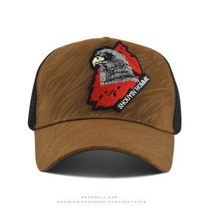 Breathable  Baseball Cap With Eagle Embroidery, Personalized Design, Unisex, Suitable For Daily Casual Outdoor Use, Sunshade Mesh Cap