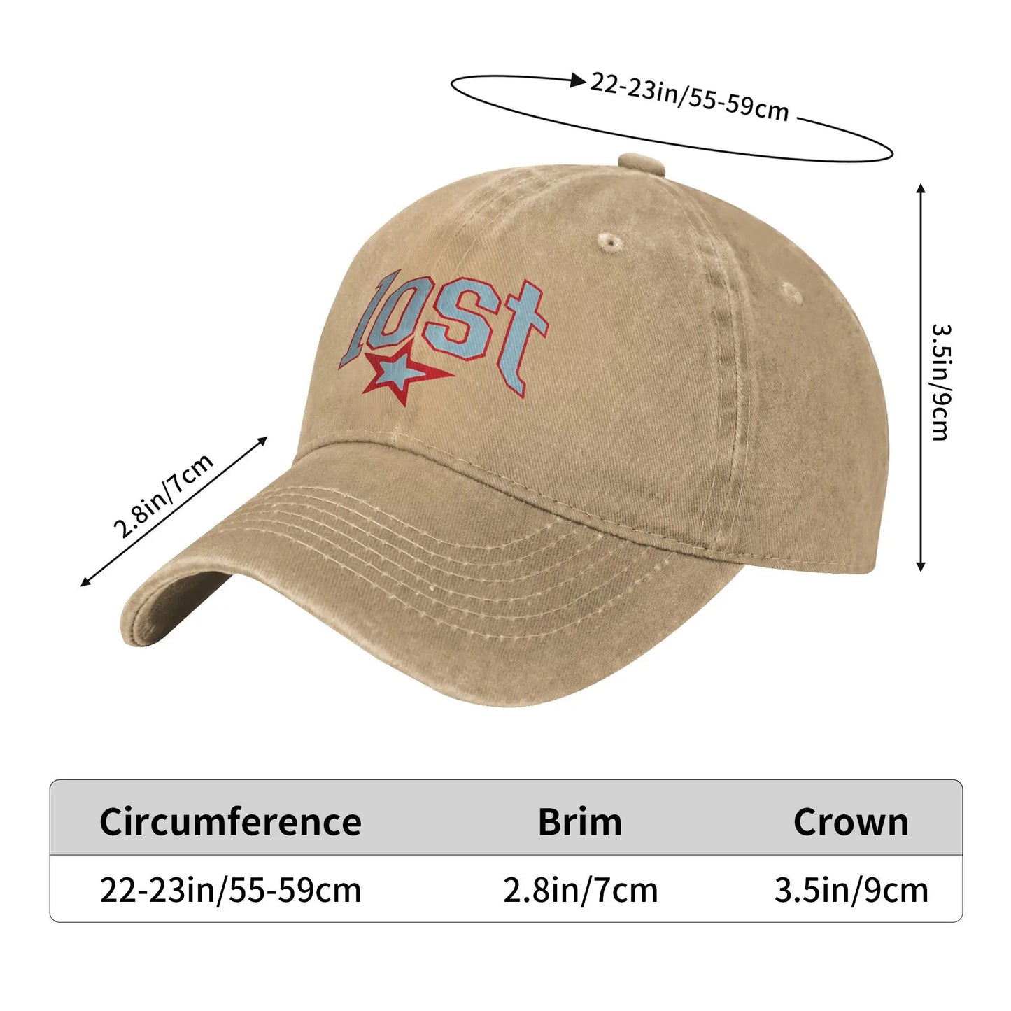 Lost Americana Rapper Baseball Cap Vintage Distressed Cotton