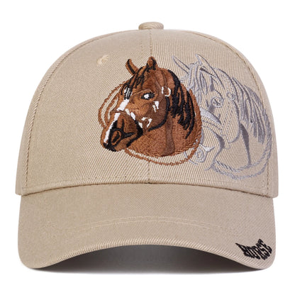 Unisex Horse Embroidery Baseball Caps Spring Autumn Outdoor Adjustable