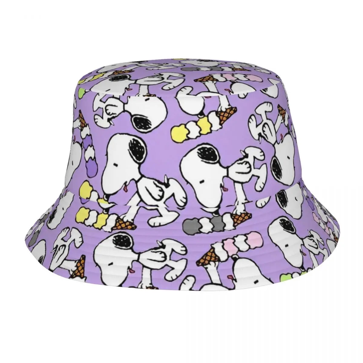 Trendy Snoopys Dog Bucket Hats Women Men Outdoor Sports Cartoon Heart Fishing