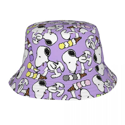 Women Men Bucket Hat Snoopys Play Tennis Summer Beach Hatwear Lightweight