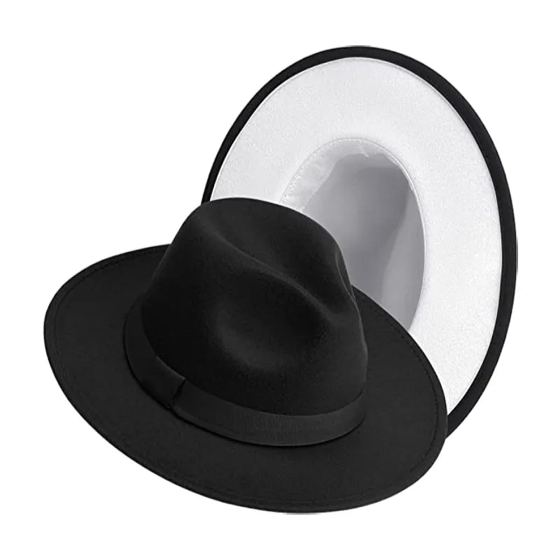 Men Women Felt Fedora Hats Wide Brim Fedoras Flat Brim Fedora Hats