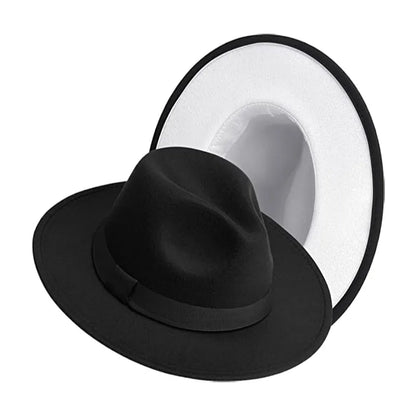 Men Women Felt Fedora Hats Wide Brim Fedoras Flat Brim Fedora Hats