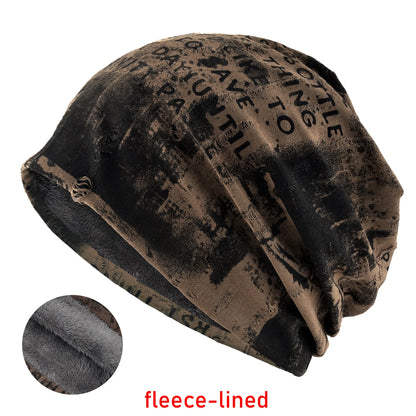 Letter Print Beanie Hat For Women Men Vintage