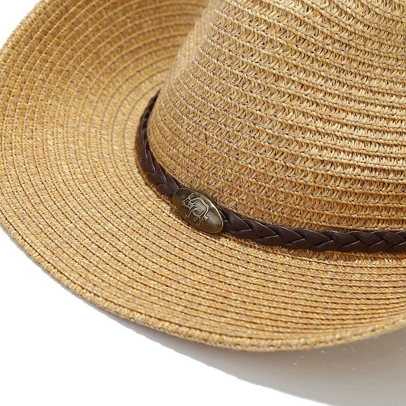 Summer UPF50+ Wide Brim Sun Hat Outdoor Western Cowboy Fisherman Cap