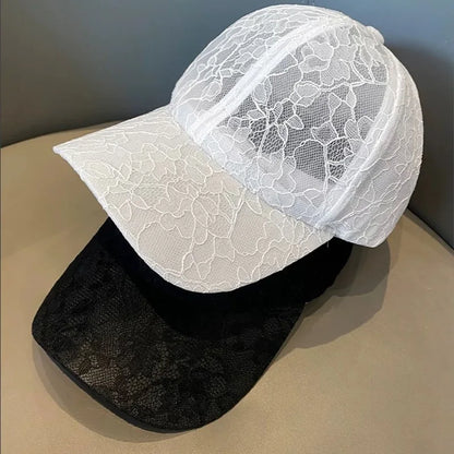 Summer Korean Style Fashionable Lace Flower Baseball Cap