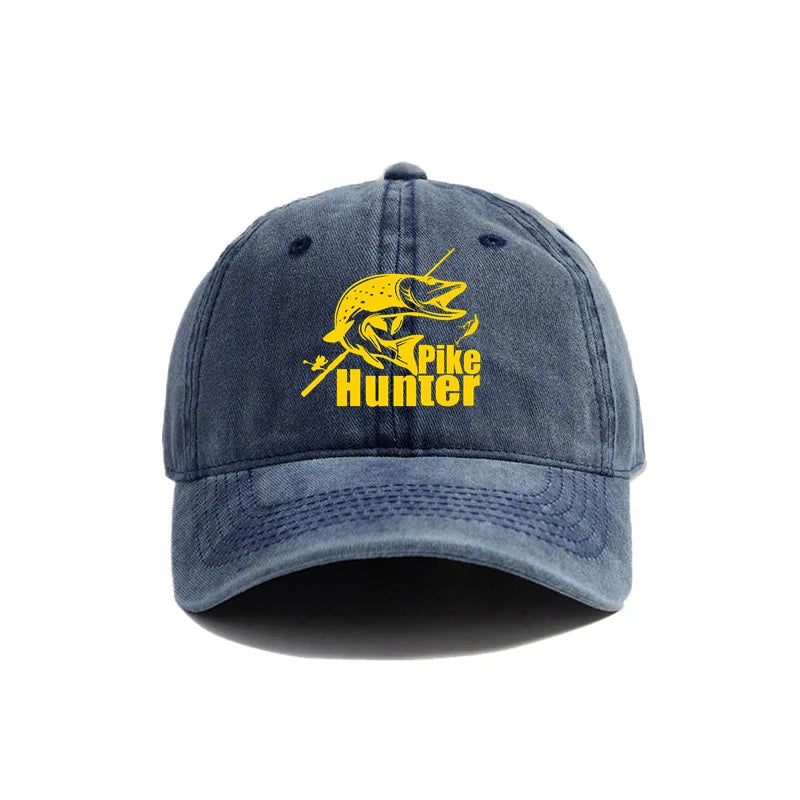 Pike Hunter Baseball Cap Distressed Hats Cap