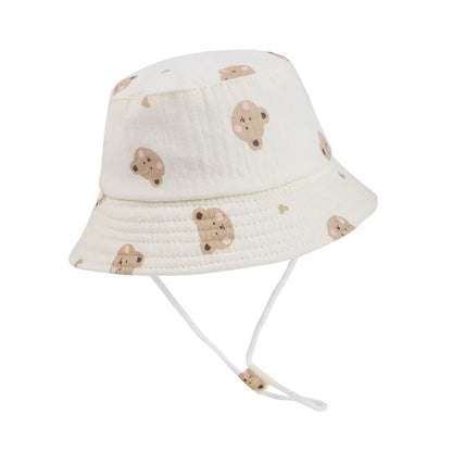 Children Bucket Hats Summer Autumn Cotton Yarn Breathable Baby Hat