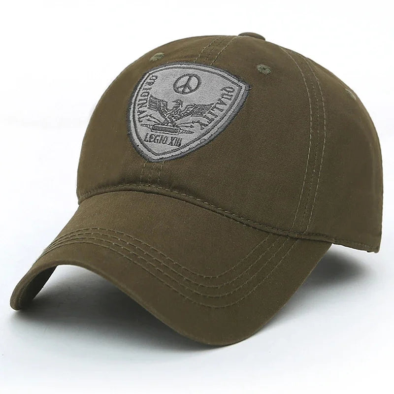 Fashion Classic Soft Top Embroidery Patch Washable Military Cadet Hat Unisex Cotton Outdoor Sport Casual Baseball Cap