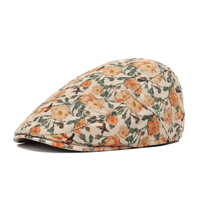 Fashion Retro Floral Beret Hat Fishing Casual Outdoor