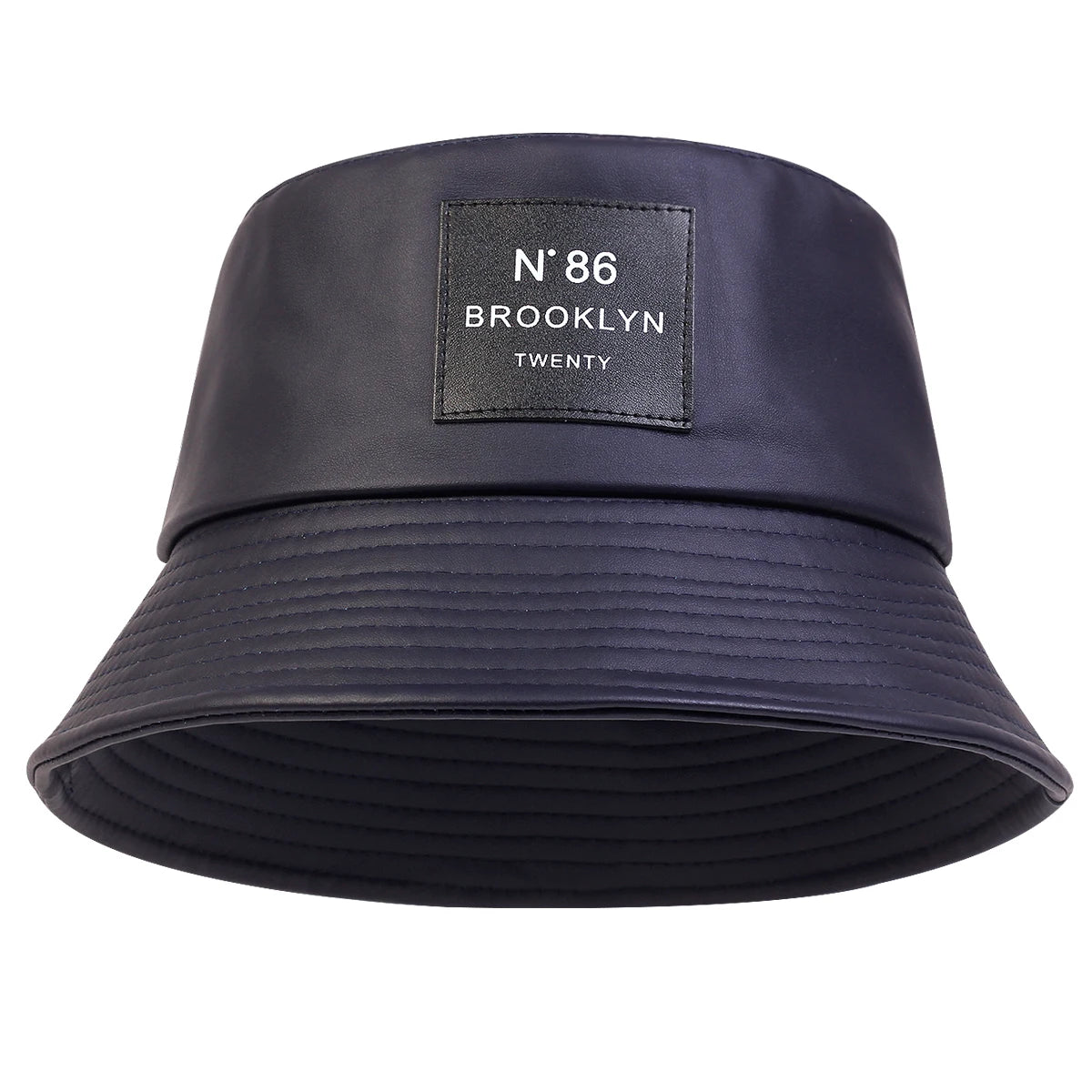 Unisex N86 Label Personality Pu Leather Bucket Hats