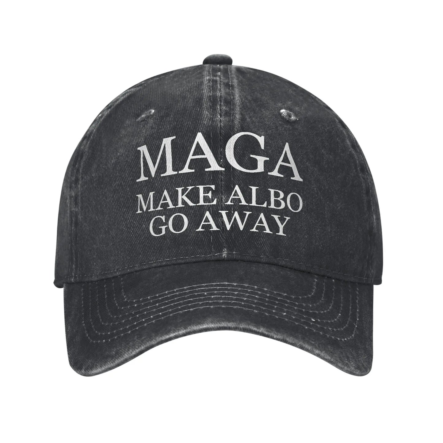 Vintage Maga Make Albo Go Away Baseball Cap Unisex Distressed Denim
