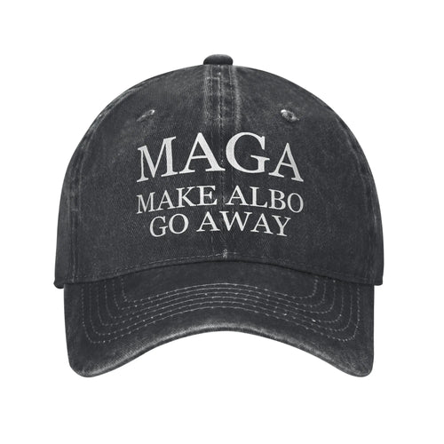 Vintage Maga Make Albo Go Away Baseball Cap Unisex Distressed Denim