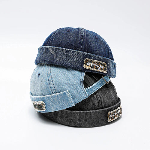 Denim Docker Hat Fashion Brimless Beanie Hat