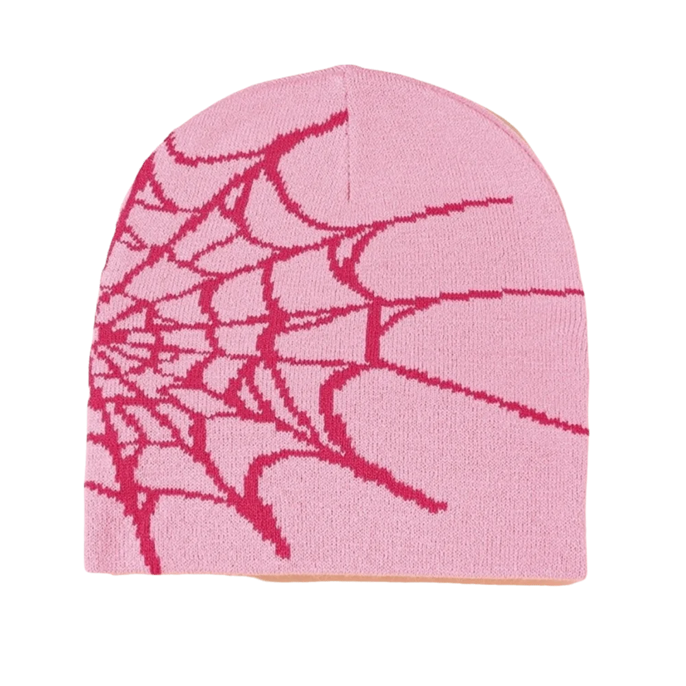 Y2K Soft Spider Web Pattern Beanie Caps