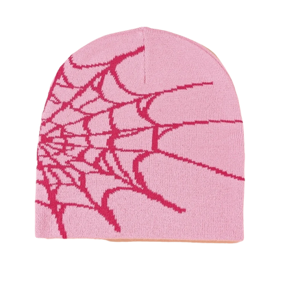 Y2K Soft Spider Web Pattern Beanie Caps