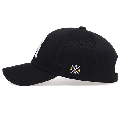 Letter Embroidery R Baseball Caps For Women Men Autumn Winter Cotton