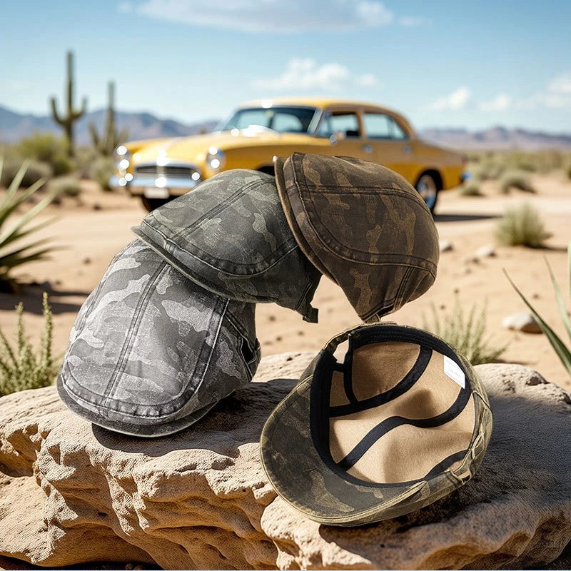Military Style Cotton Camouflage Ivy Cap Dad Casual Flat Driving Hat