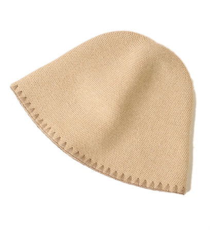Contrast Stitch Cashmere Wool Bucket Hat