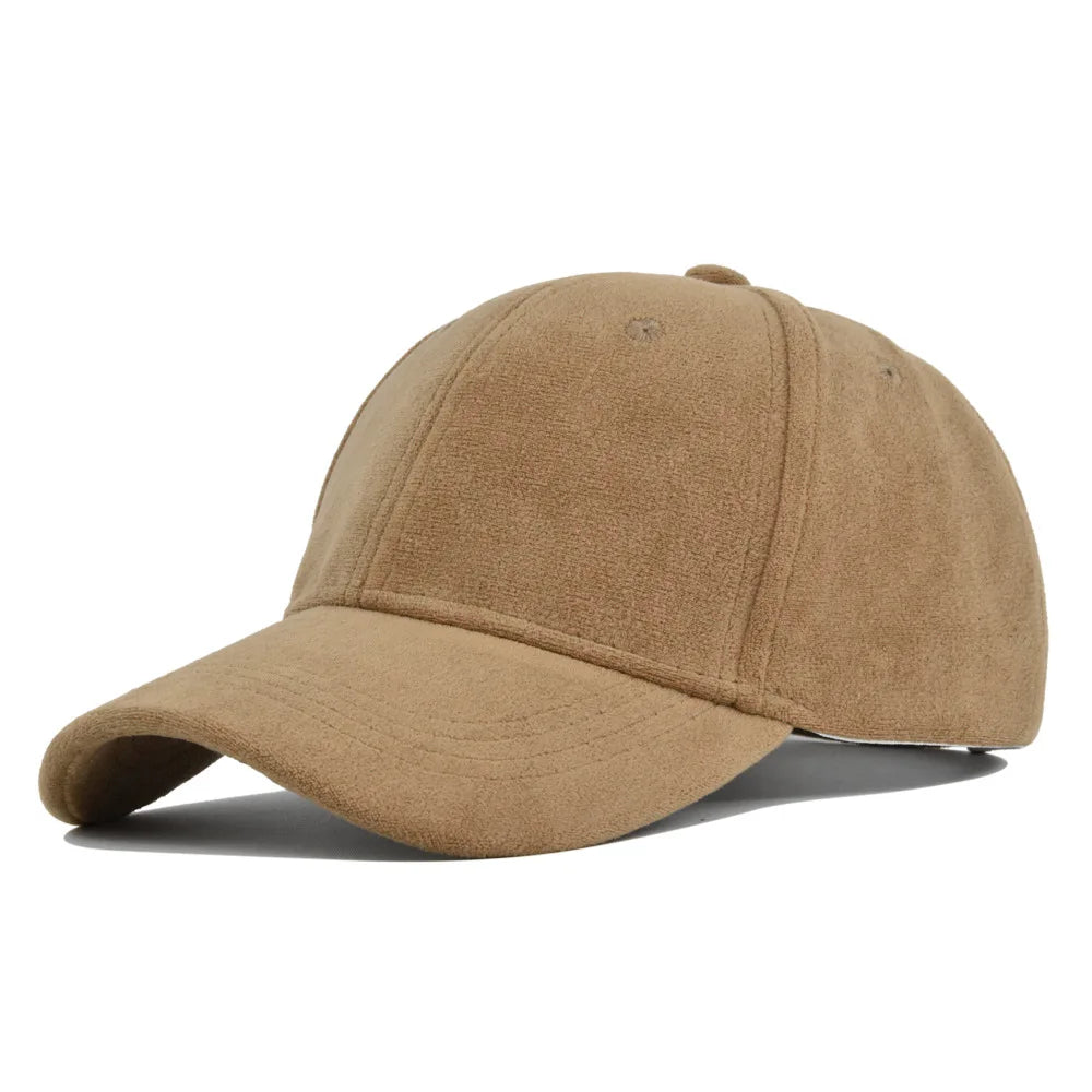 Fashion False Suede Baseball Caps For Men Women Autumn Winter