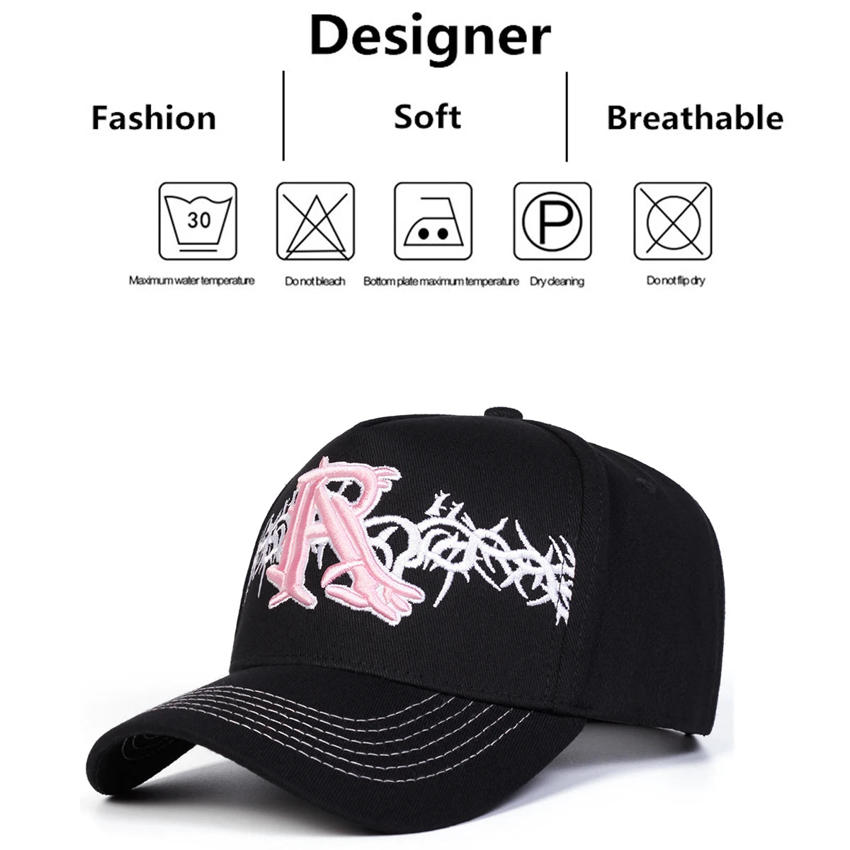 Unisex R Cross Embroidery Baseball Caps Spring Autumn Outdoor Adjustable Casual Hats Sunscreen Hat Sports Cap