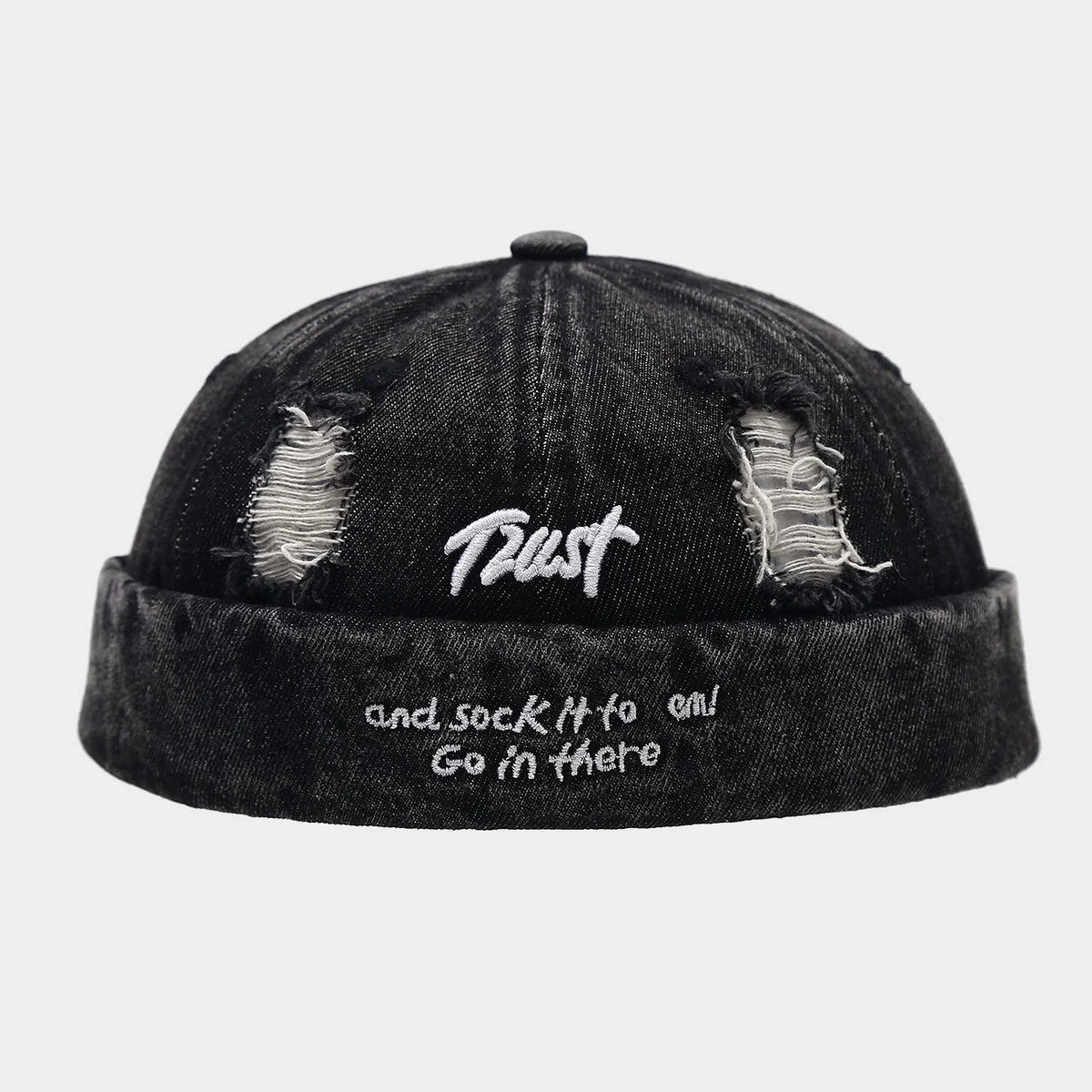 Vintage Distressed Ripped American Skullcap