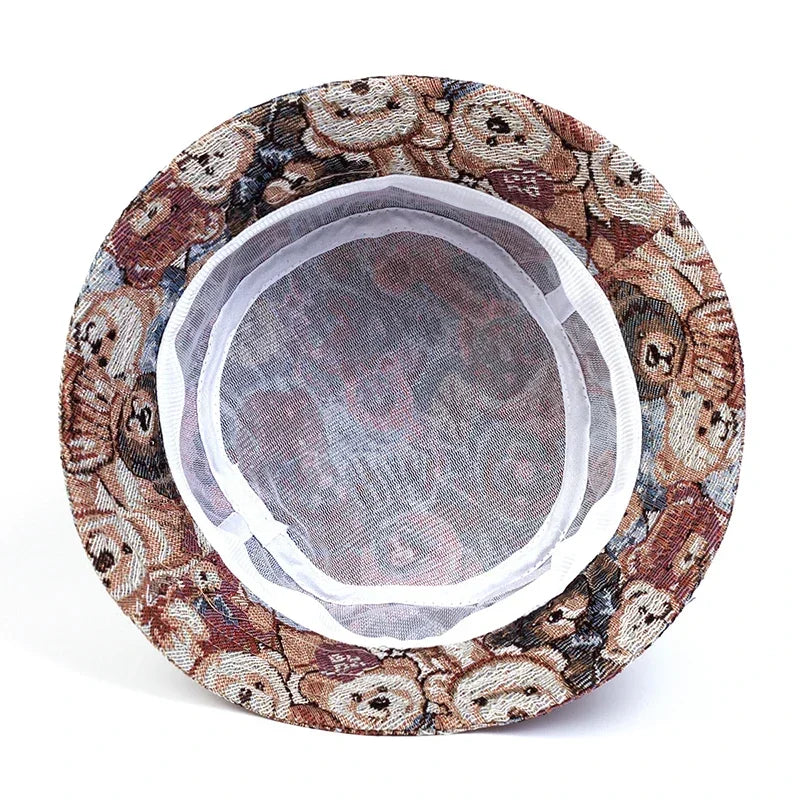 Unisex Little Bear Full Print Personality Bucket Hats