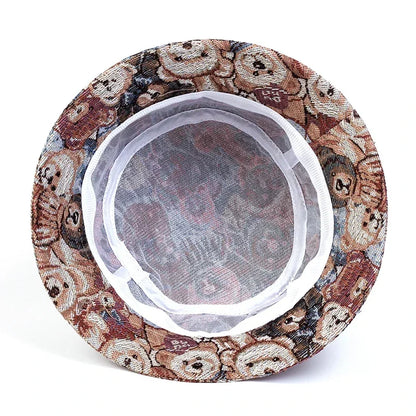 Unisex Little Bear Full Print Personality Bucket Hats