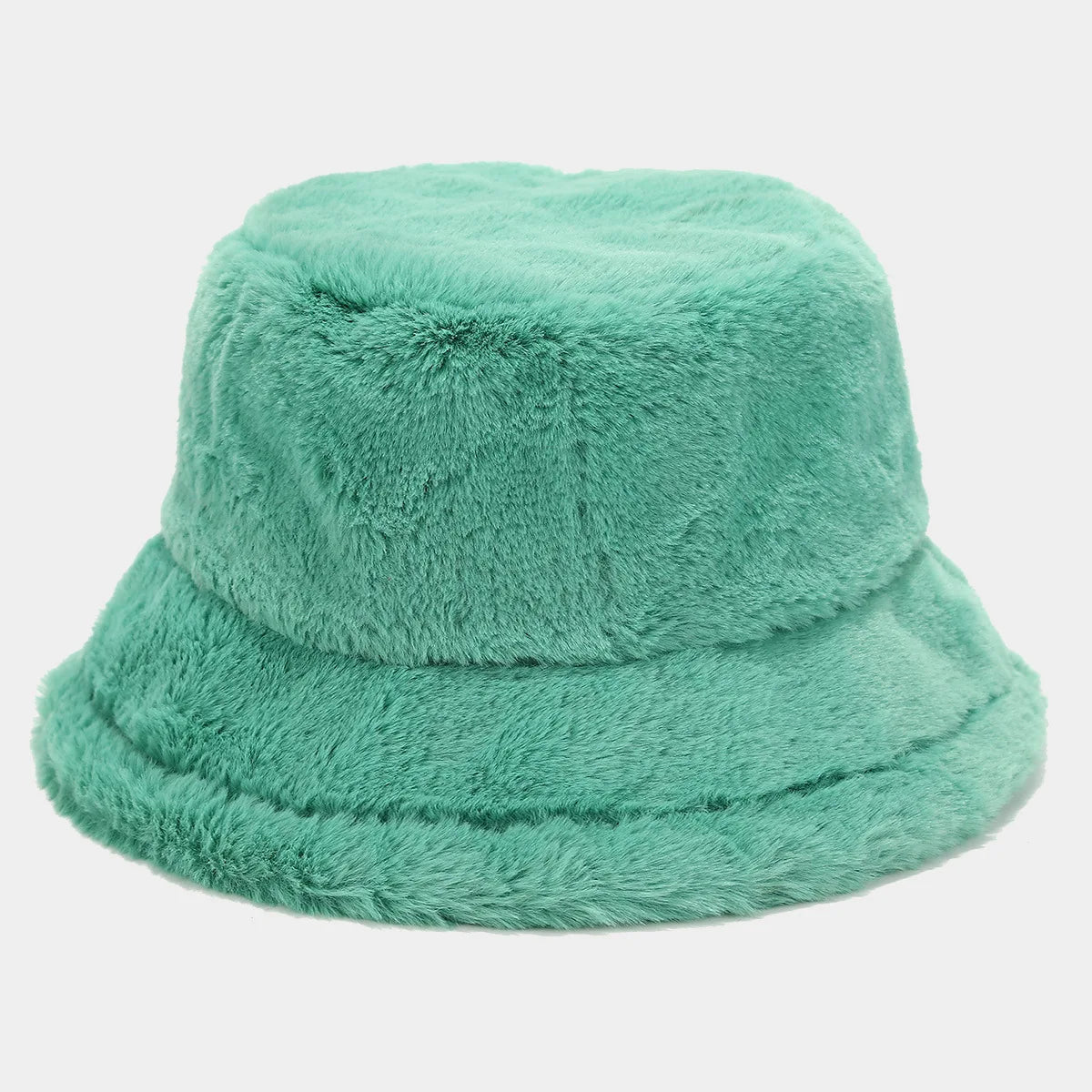 Faux Rabbit Fur Bucket Hat Lady Winter Warm Soft Panama Hat