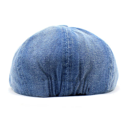 Denim Newsboy Cap Men Women Cotton Eight Panel Hat