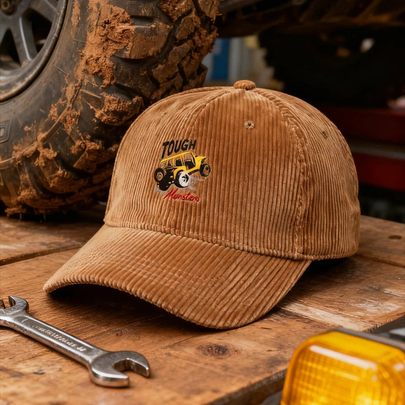 Corduroy Baseball Cap Men Off-Road Vehicle Pattern 4x4 Adventure Outdoor