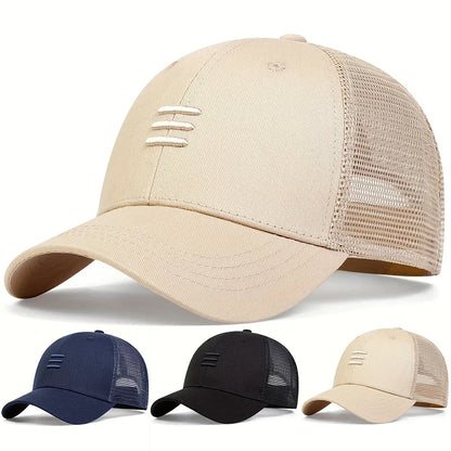 Unisex Three horizontal Embroidery Baseball Net Caps