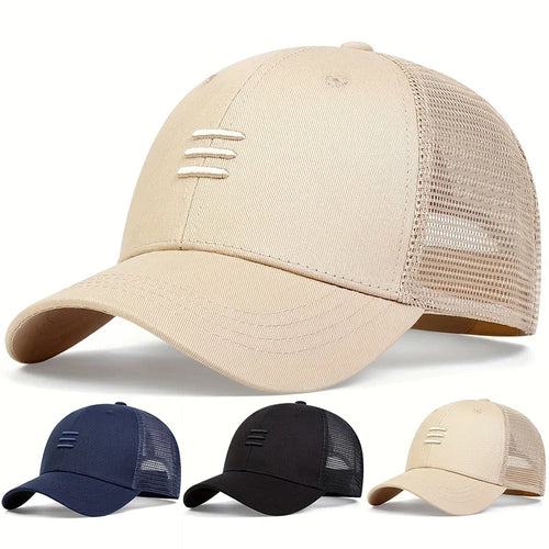 Unisex Three horizontal Embroidery Baseball Net Caps