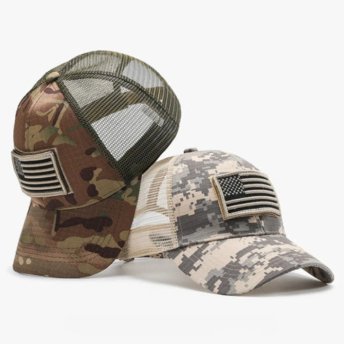 Camouflage Adjustable Breathable Sticker Embroidery Baseball Cap Mesh Hat Outdoor Sunscreen Cap ﻿